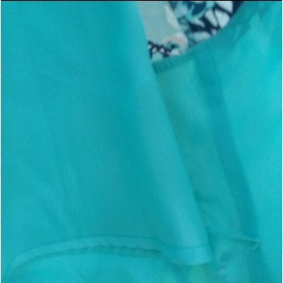 J. Crew Aquatic Floral Silk Dress Retro Swing Turquoise Women's 2 - Picture 4 of 8